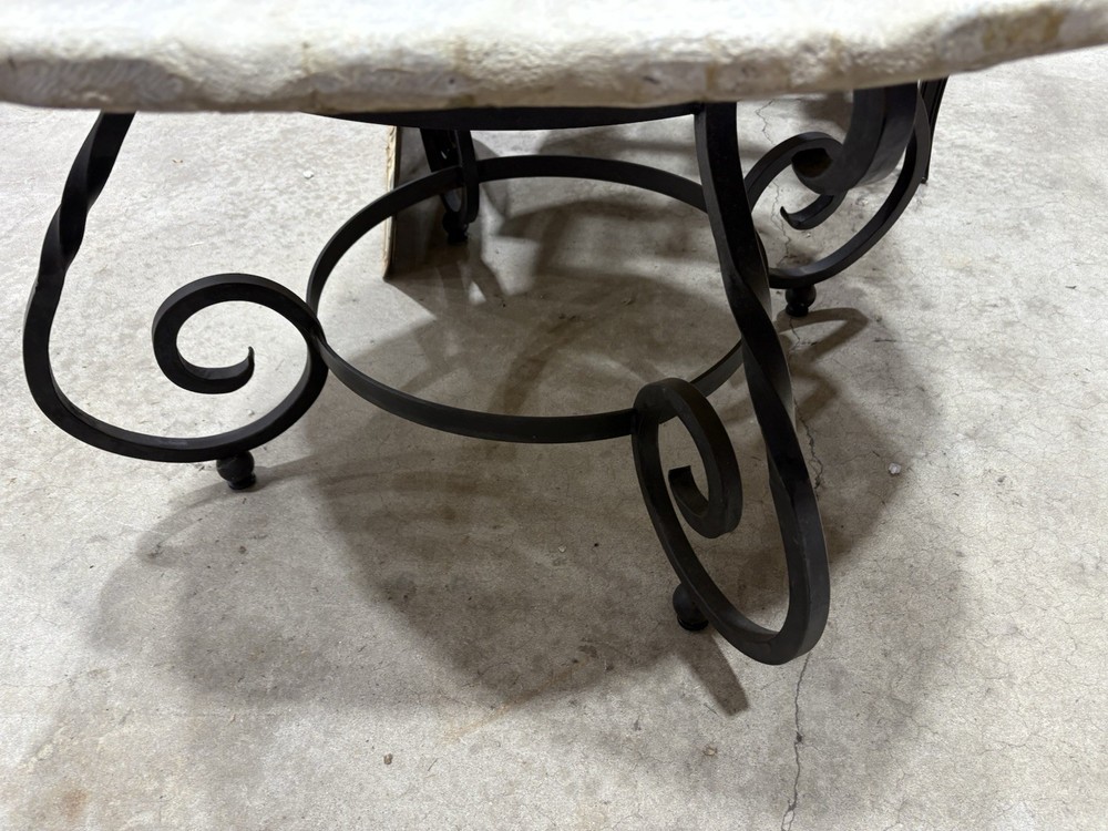 65190 Quality Decorator Cement Top Iron Table Dining Kitchen Table