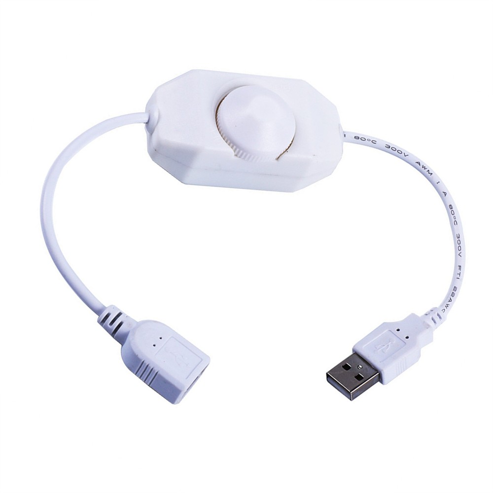 White 5V LED Knob Dimmer Rotary Brightness Controller For LED Strips Lights