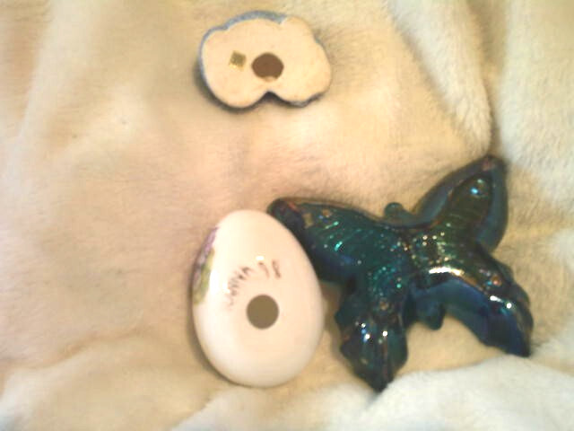 A Sleeping Cat figure, Butterfly Dish, Decorative Egg ( Please read )