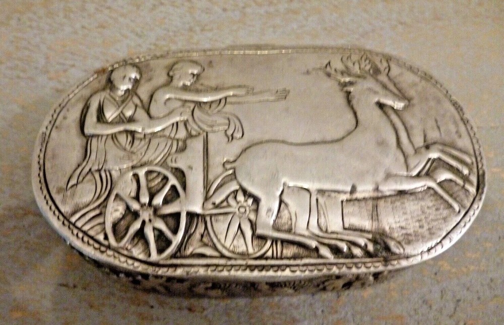 Antique Unique Continental Silver Highly Decorated Presentation Box C 1920's