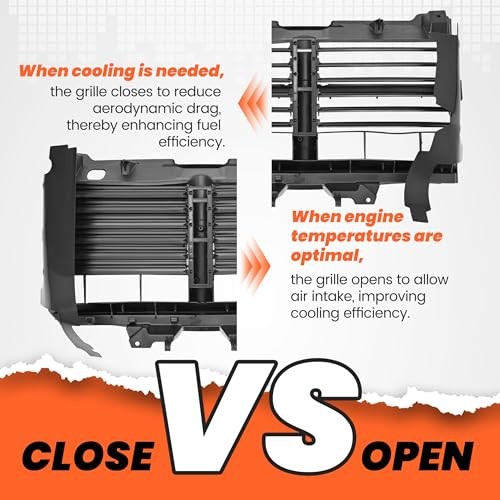 Active Grille Shutter Assembly w/o Actuator Compatible with 2013-2018 Ram