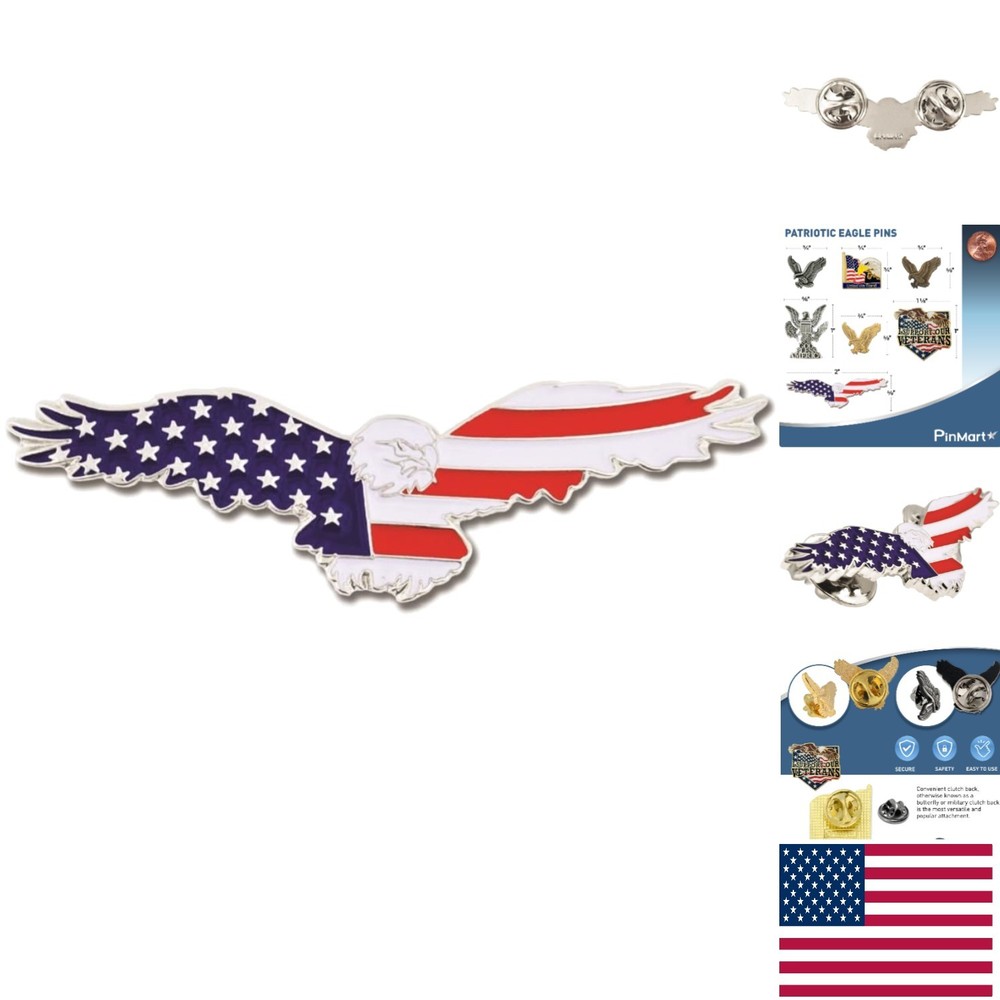 Versatile American Eagle Pin - Red, White, and Blue Enamel Lapel Accessory