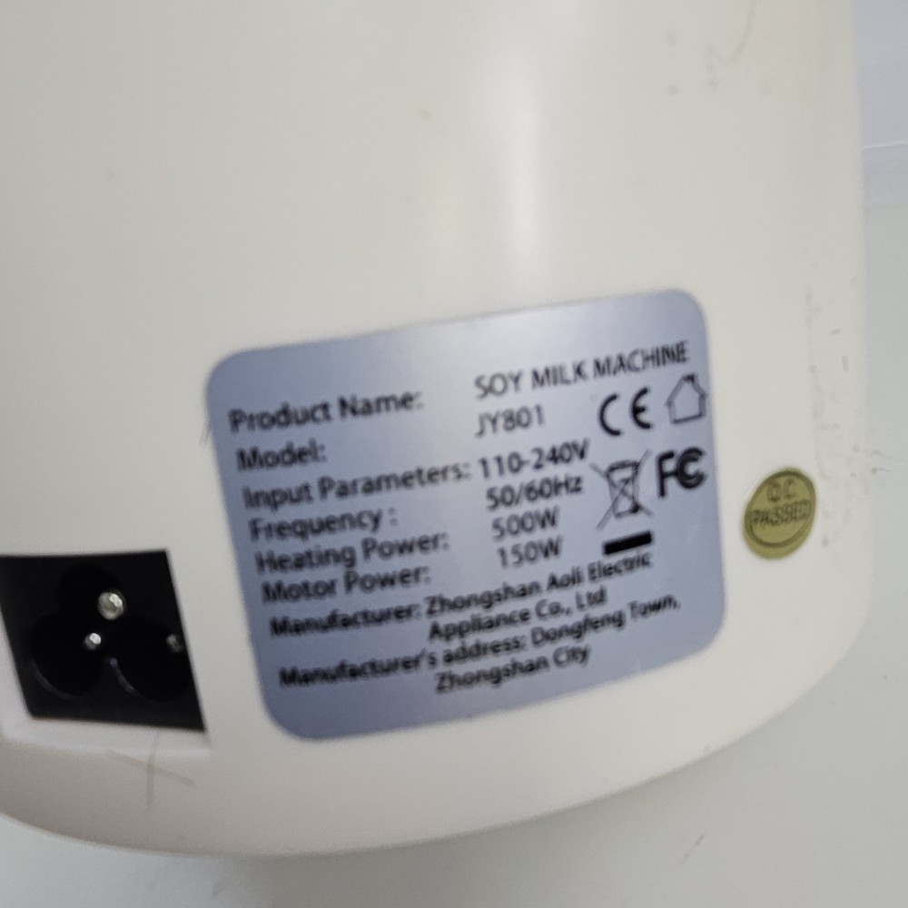 Soy Milk Maker & Multi-Function Wall Breaking Machine JY801 Easy Clean No Box