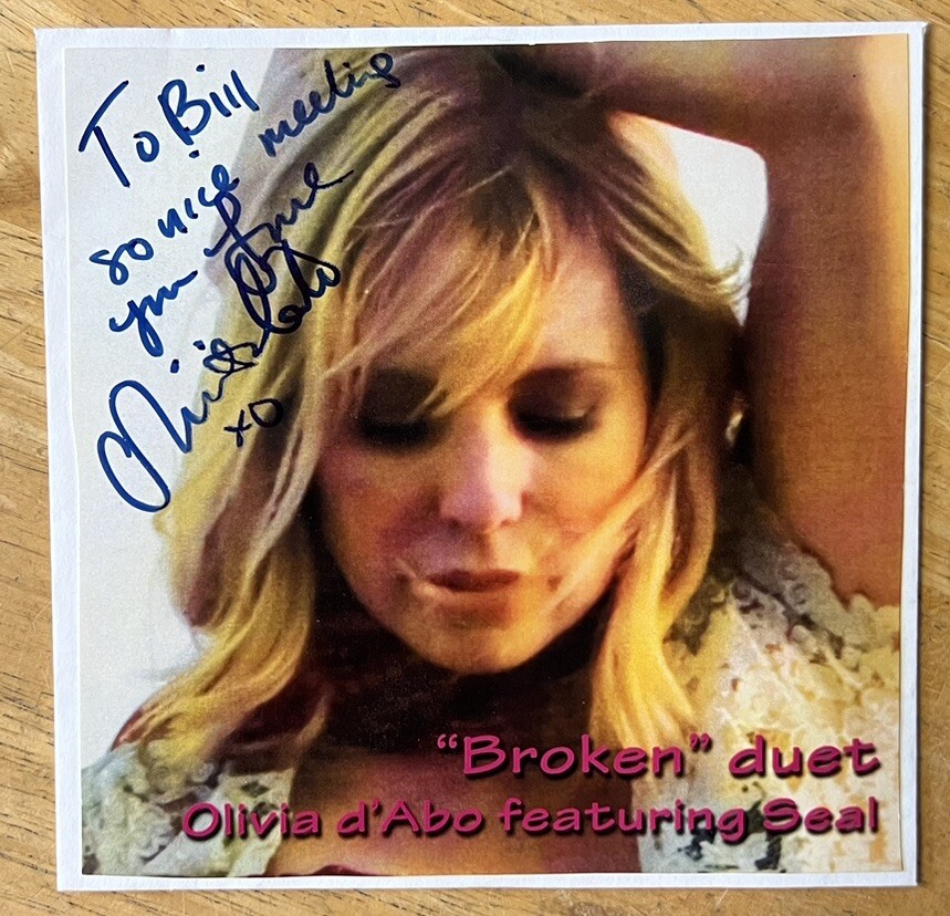 Autographed Olivia d’Abo CD Sleeve