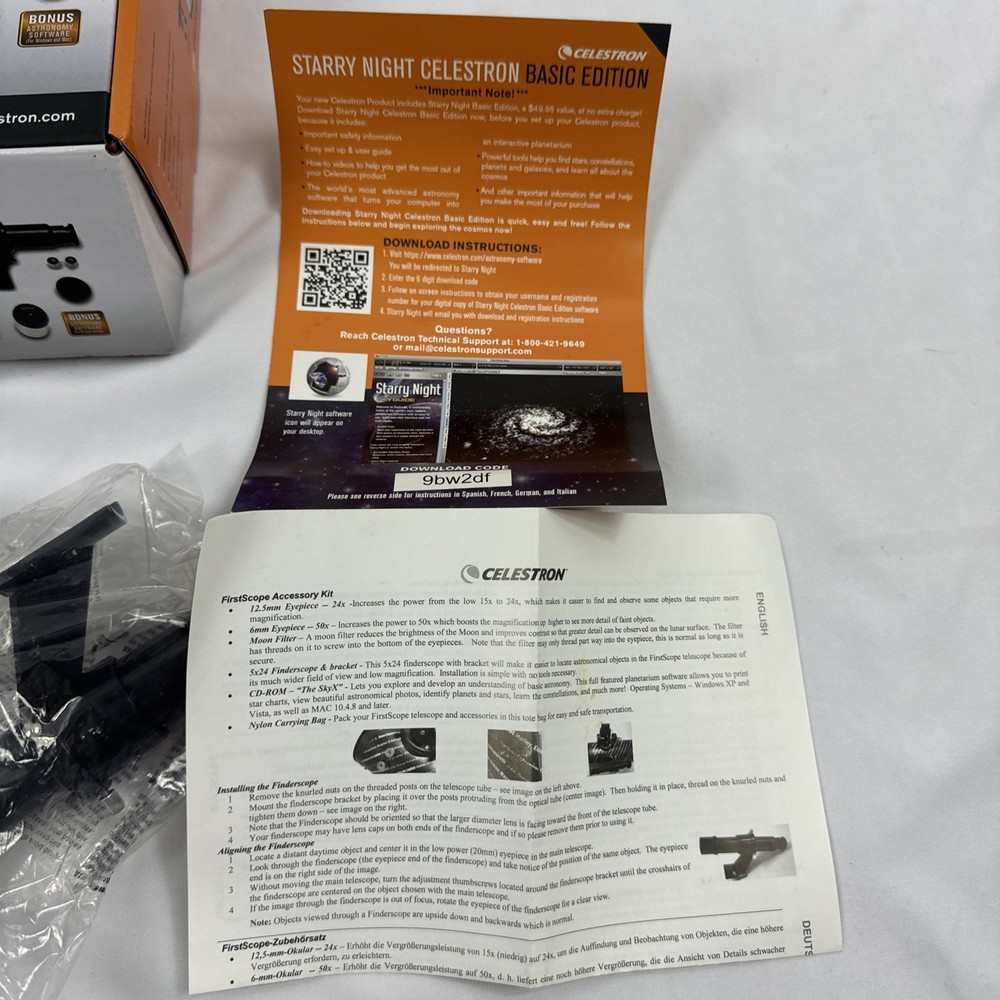 Celestron 21024-ACC FirstScope Accessory Kit (Black) UNUSED open box