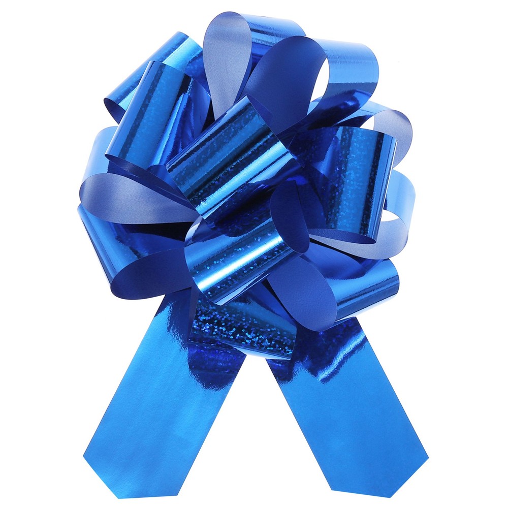 10pcs 6" Metallic Large Big Pull Bow Glitter Gift Wrapping Bows Ribbon  Blue