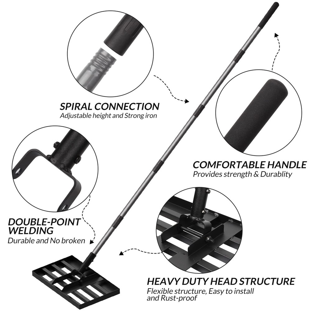 Walensee Lawn Leveling Rake, Levelawn Tool, Heavy Duty Effort Saving Lawn Lev...