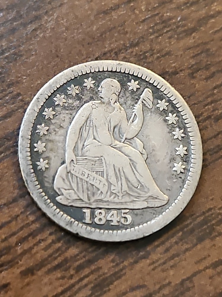 1845 Seated Liberty Silver Half Dime