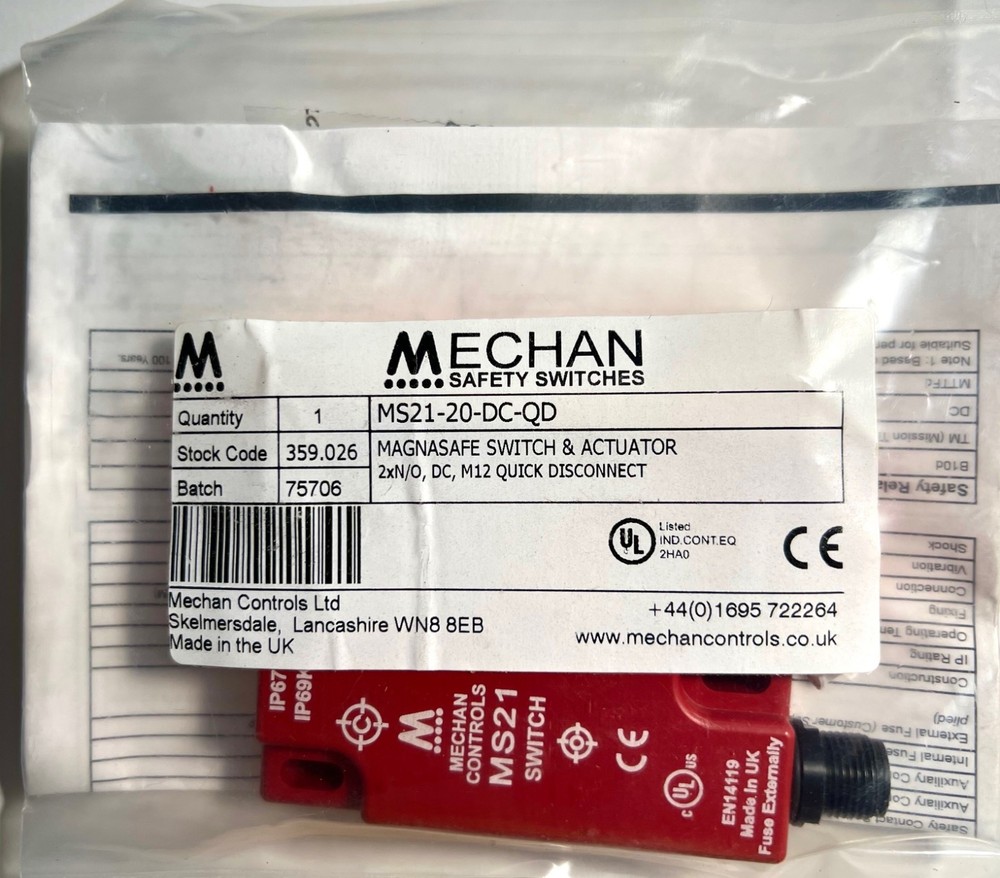 MECHAN CONTROLS MS21-20-DC-QD code 359.026 (BRAND NEW)