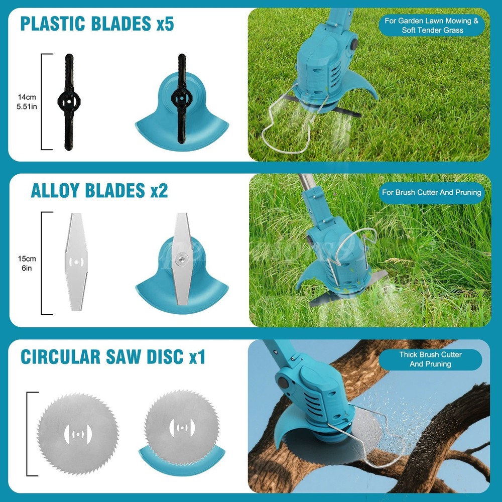 24V Electric Cordless Grass String Trimmer Lawn Edger WeedWacker Cutter 2Battery