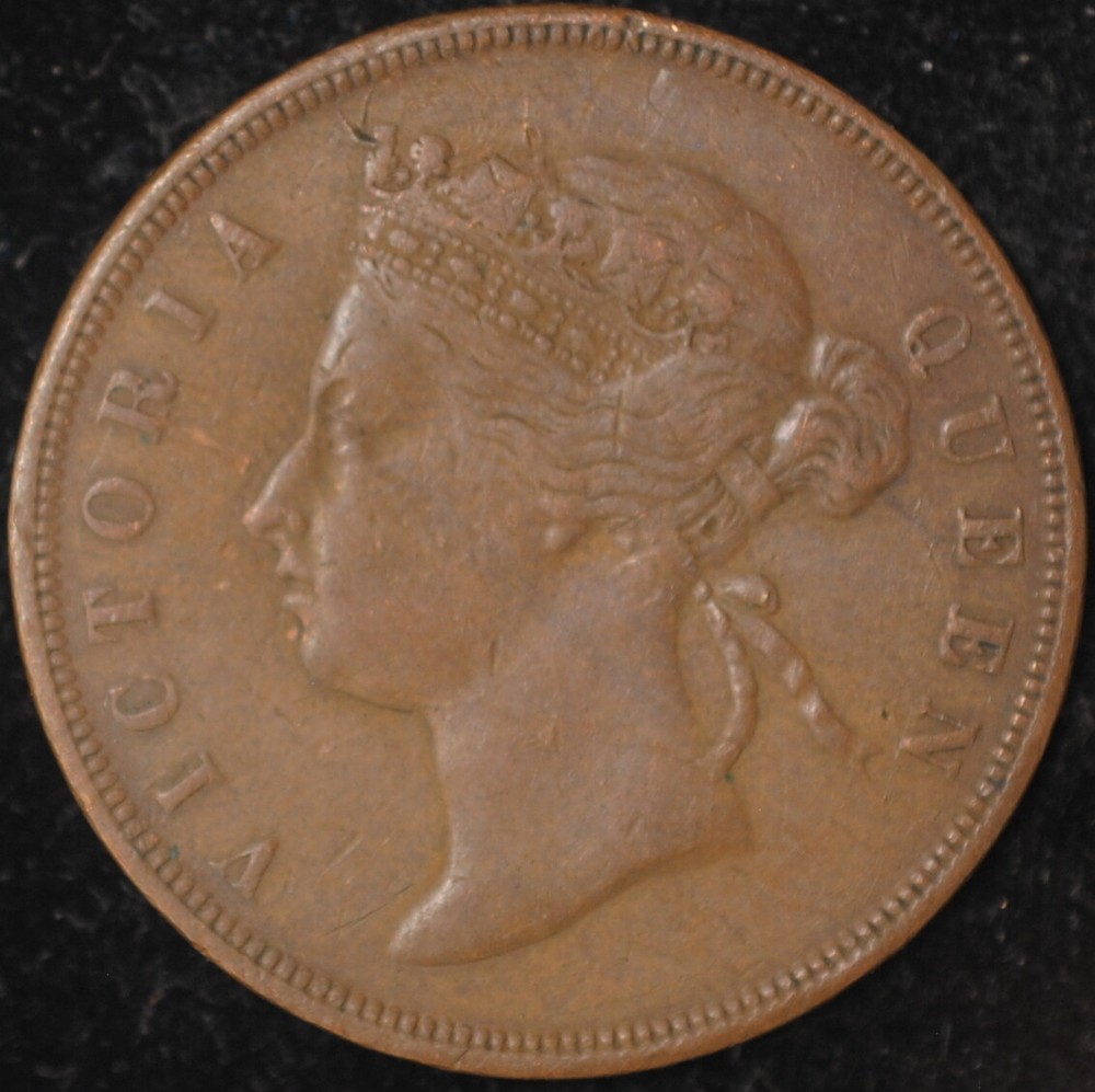 1877 Straits Settlements Cent VF #2