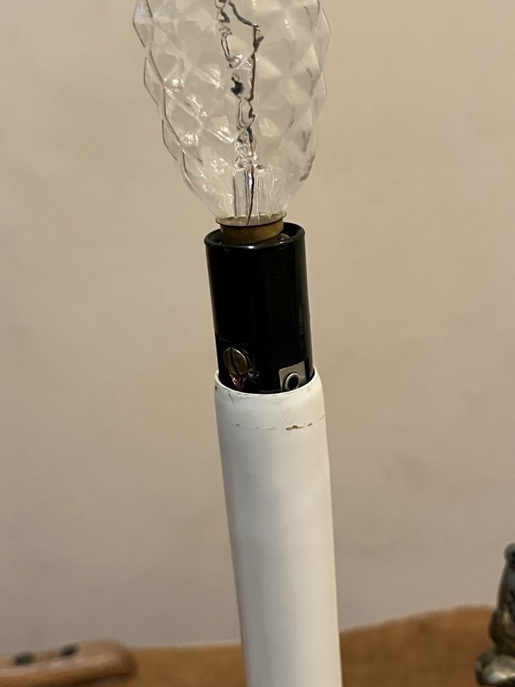 NIGHT LIGHT BRASS MARBLE BASE CANDLE BULB