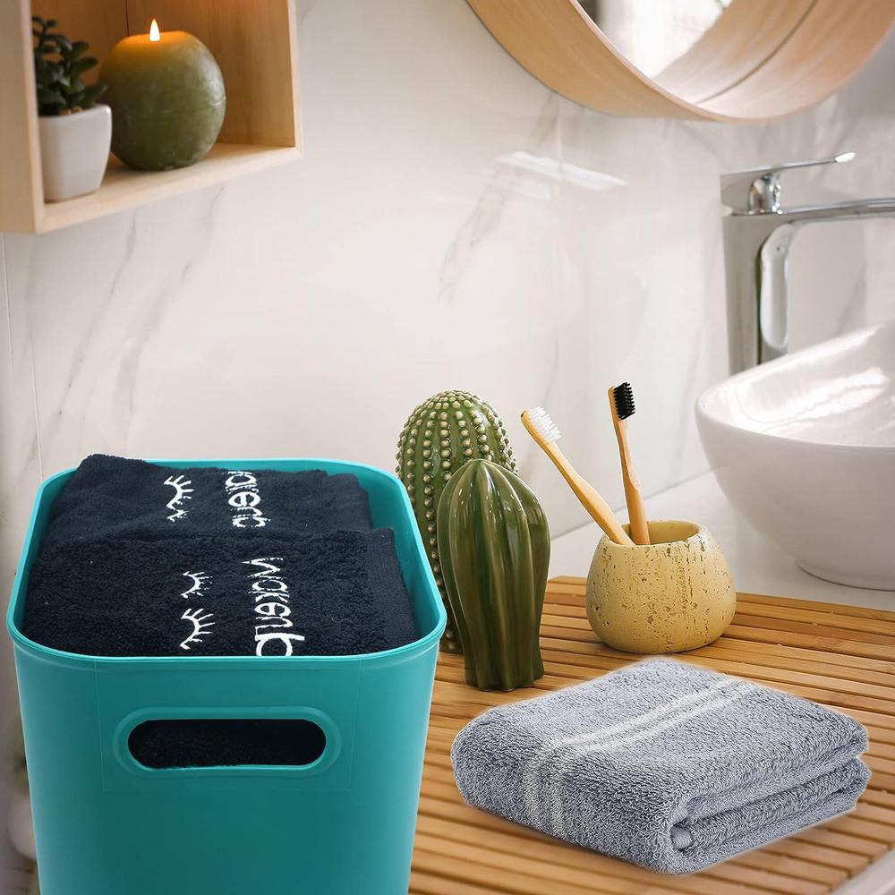 8 Pieces Colorful Storage Bins with Lid and Handle Plastic Stackable Baskets