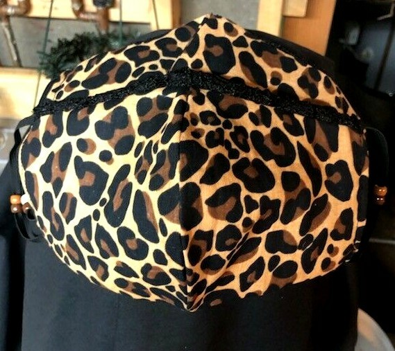 ***Leopard and LACE*** REVERSIBLE Cotton Face mask (handmade)