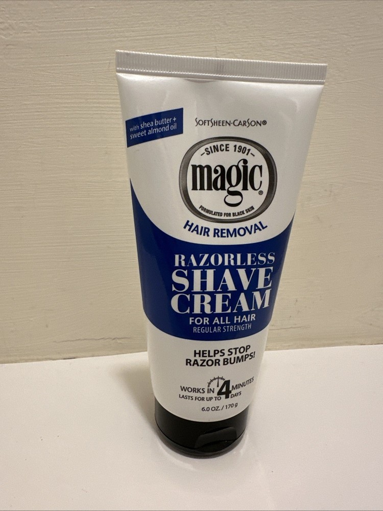 SoftSheen Carson MAGIC Razorless Cream Shave Light Fresh Scent Regular 6.0 oz