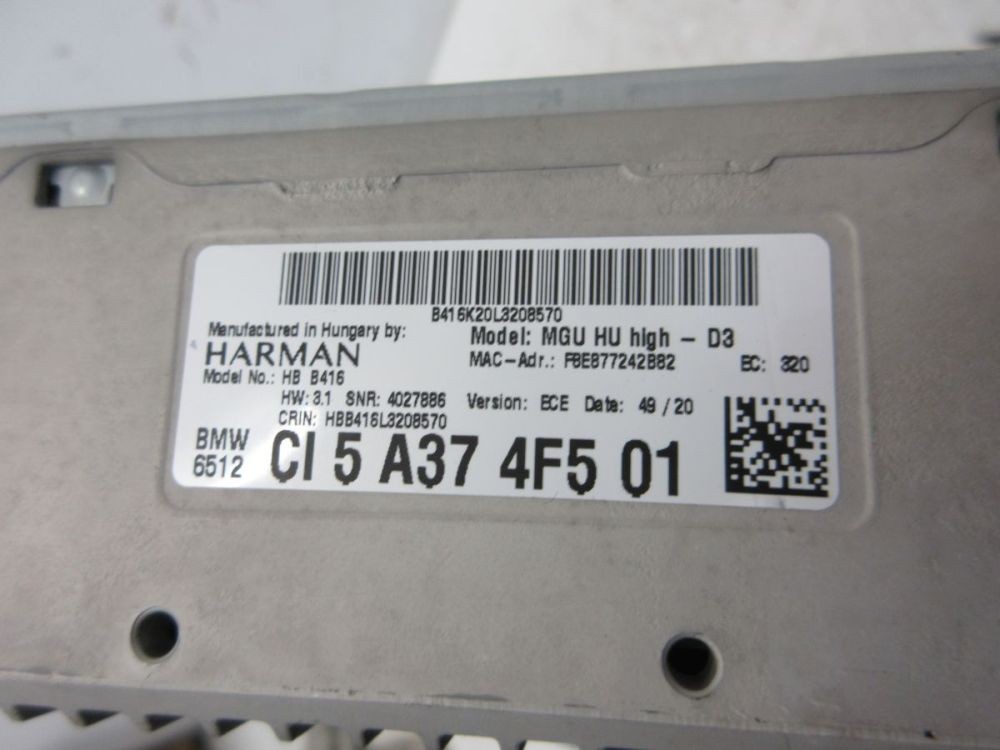 Radio/Navigation Combined Multimedia Module Suitable for BMW 5 (G30) 520I