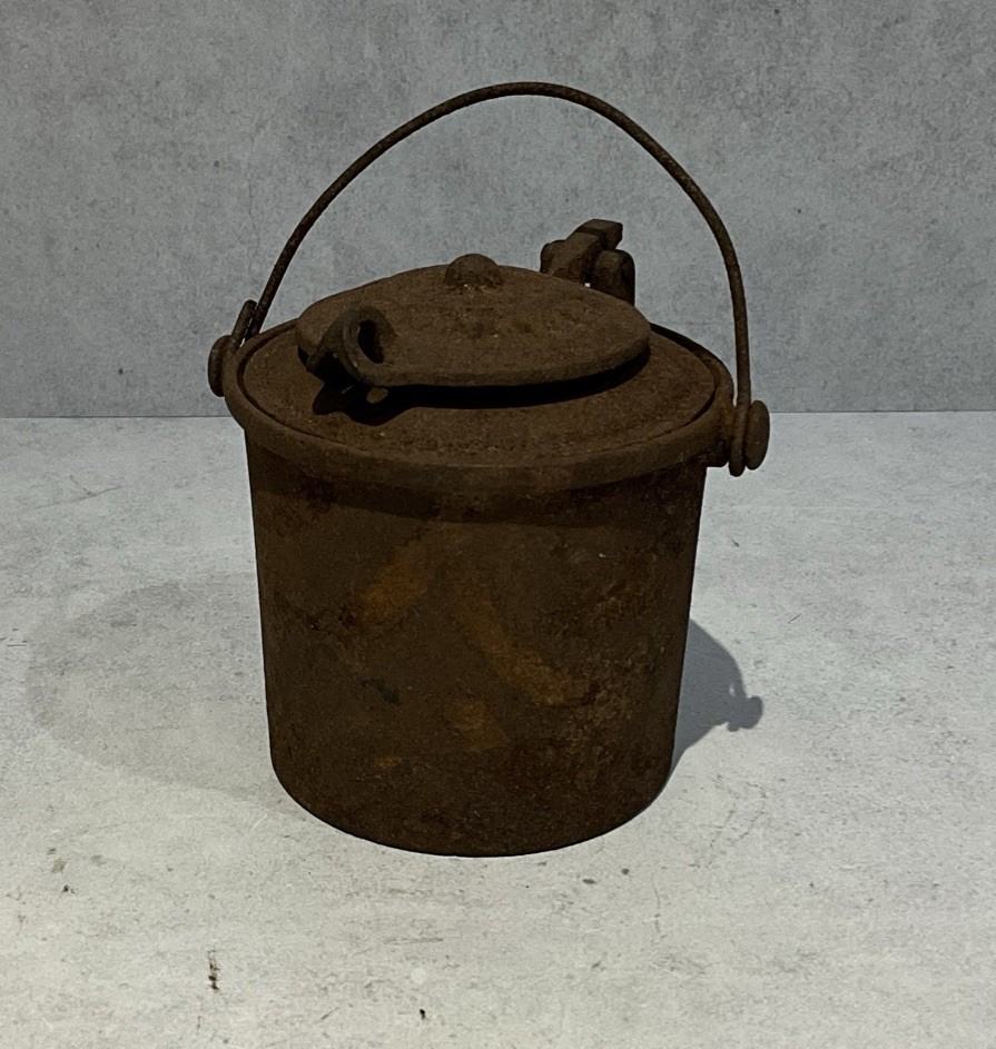 Antique Cast Iron Glue Pot Complete Primitive