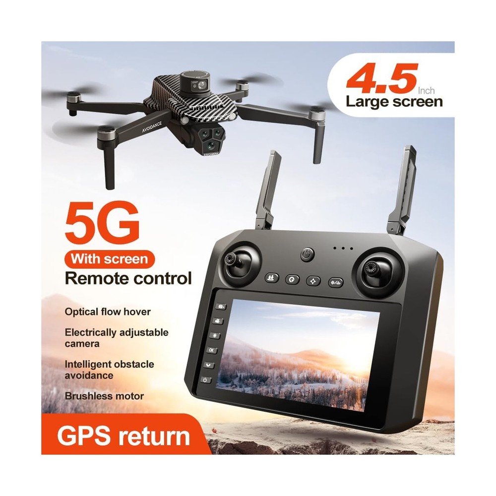5G Dual Camera GPS Drone with 360° Laser Obstacle Avoidance,3,280ft RC Rang