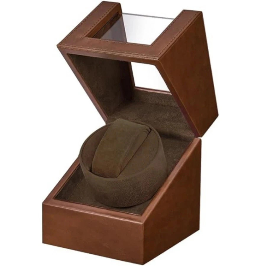 Automatic Rotation Single Watch Winder Box Leather Storage Display Case Gift.