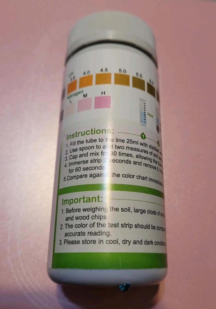 Soil pH & Nitrogen Test Kit w/ 100 Testing Strips, Fast & accurate, Garden/Lawn