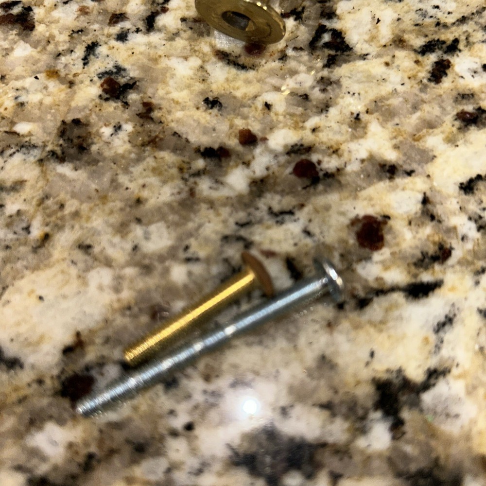 Lot of 6 - Round Drawer Pulls Knobs Solid Brass Handle Heavy duty Pull 1 1/4"