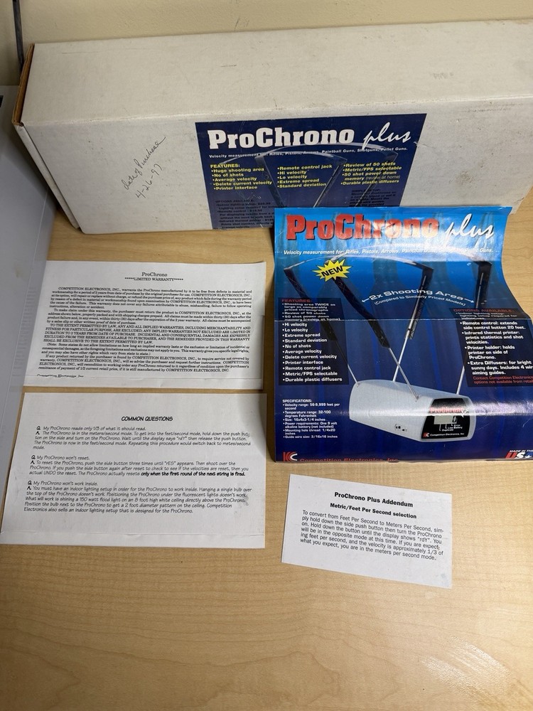 Prochrono Plus Chronograph Competition Velocity Electronics + Box VG Tested
