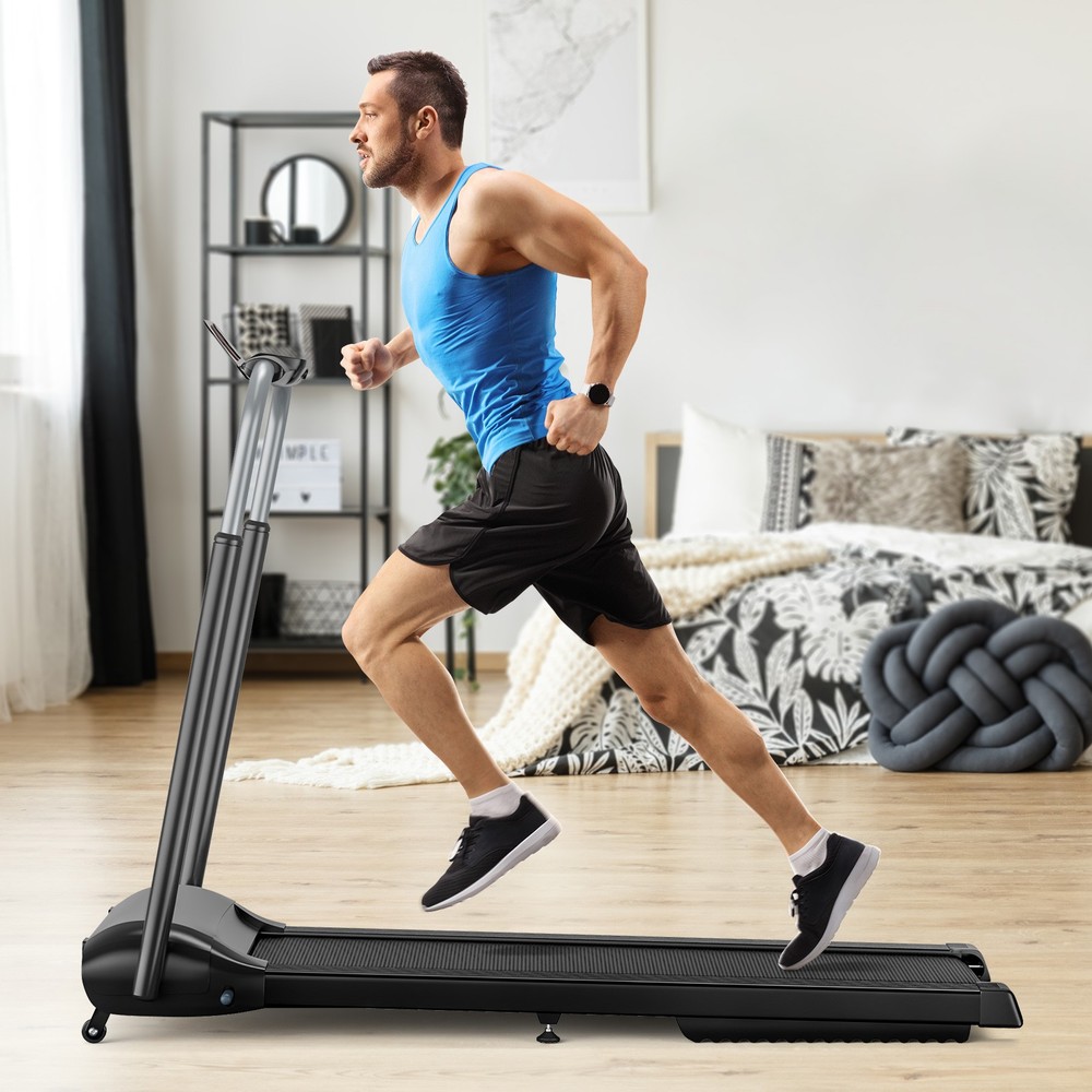 Folding Treadmill Compact Walking Jogging Machine 3HP W/Touch Screen APP Control