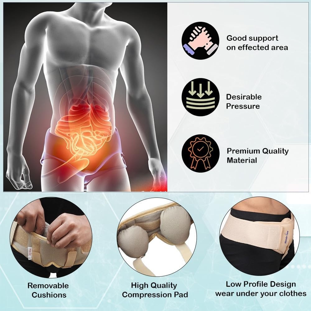 Men's Inguinal Hernia Belt - Durable Adjustable Design with Compression Pads