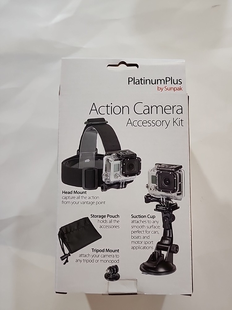 Action Camera Accessory Kit Sunpak PlatinumPlus Head & Tripod Mnt. Suction Cup