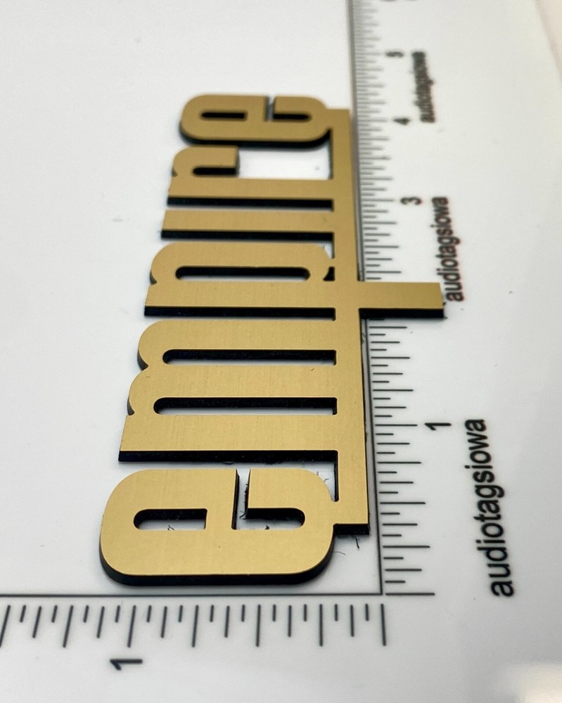 Empire Turntable Logo Badge Custom Incised Acrylic