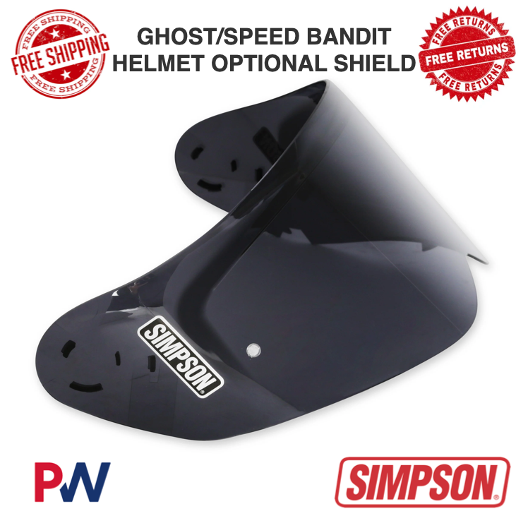 Simpson Motorcycle Ghost/Speed Helmet Optional Shield Dark Smoke #GBDSSE