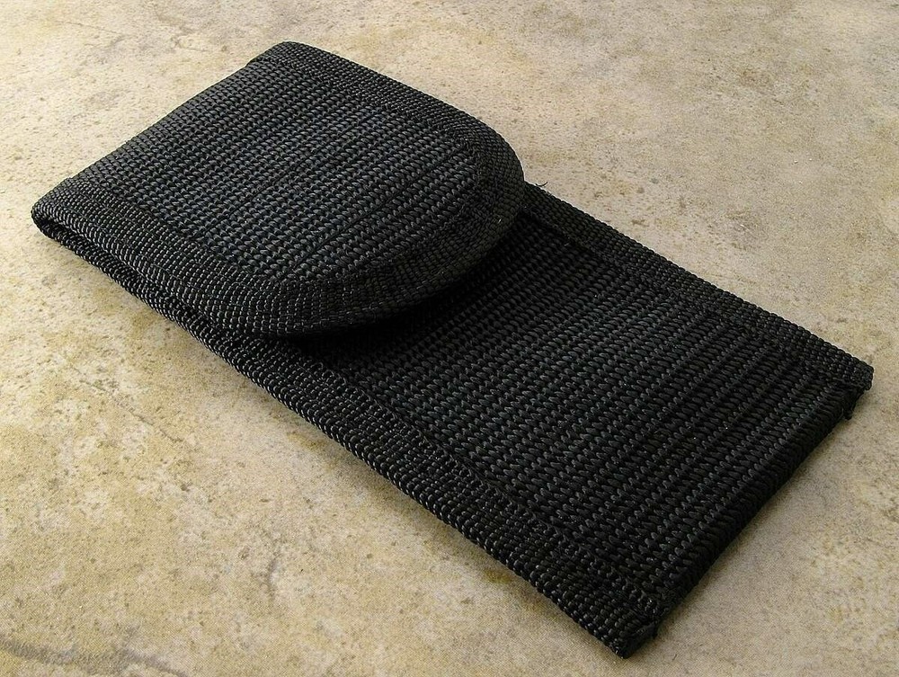 Black Nylon Flashlight Folding Knife Tool Belt Sheath