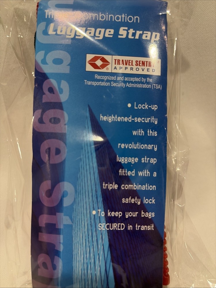 TSA Approved 3 Digit Combination luggage strap Keep Your Bag Secured In Transit.