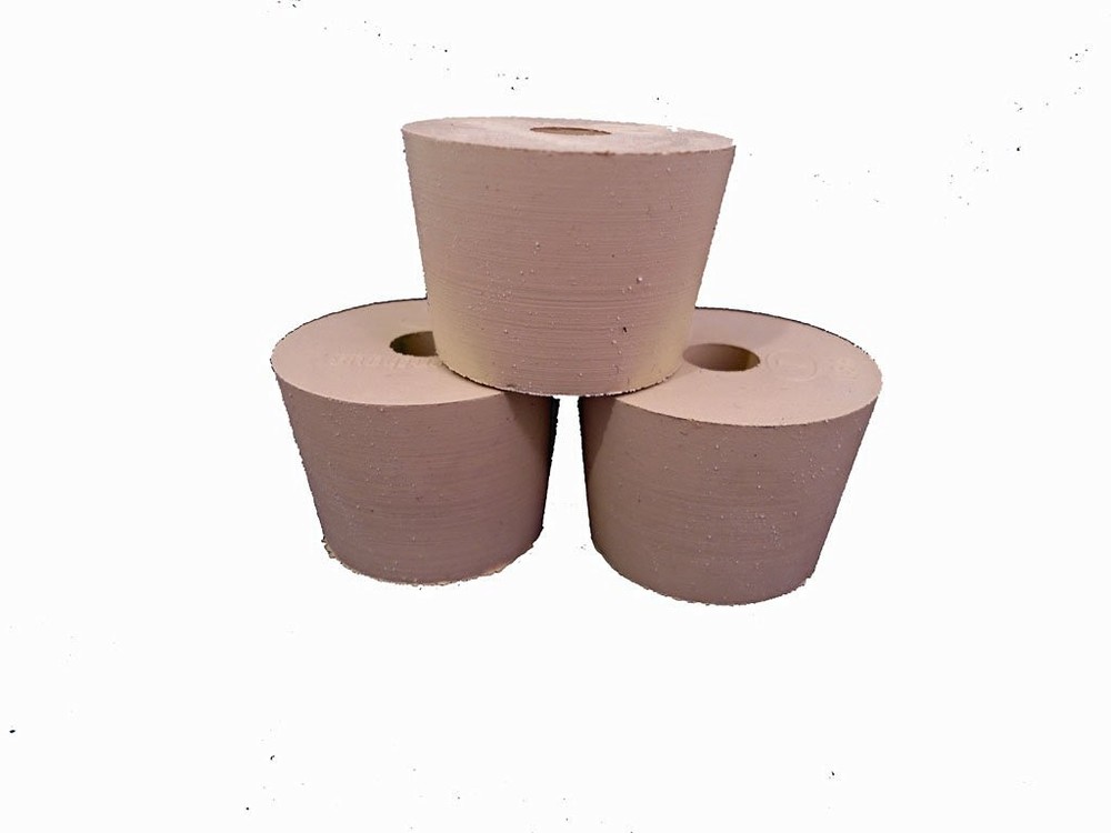 Rubber Stopper- Size 5.5- Drilled (Set of 3)