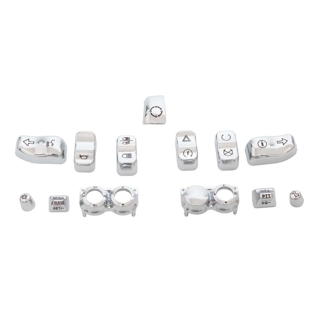 13pcs Hand Control Housing Button Cover Switch Cap Kit For Harley Electra Glide