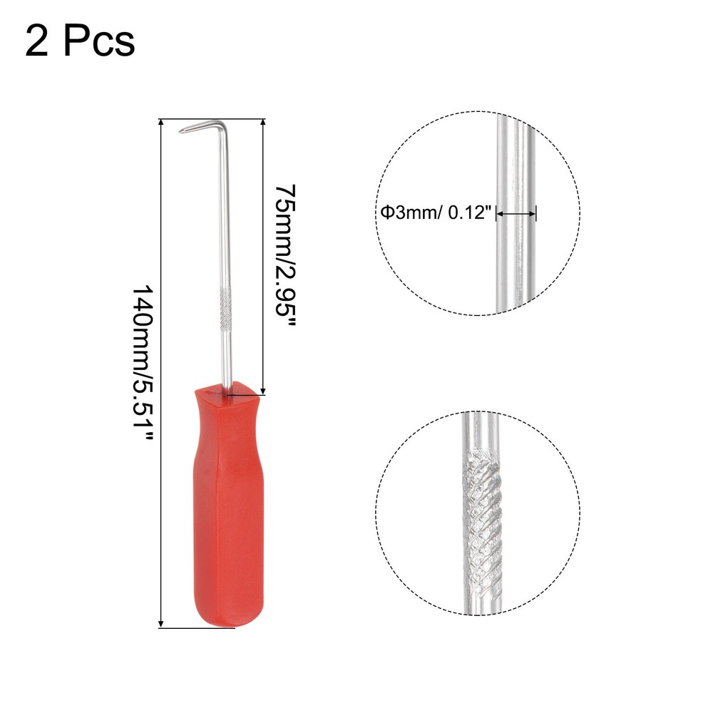 2Pcs 90 Degree Pick Hook 5.51" Puller Remover Removal Tool