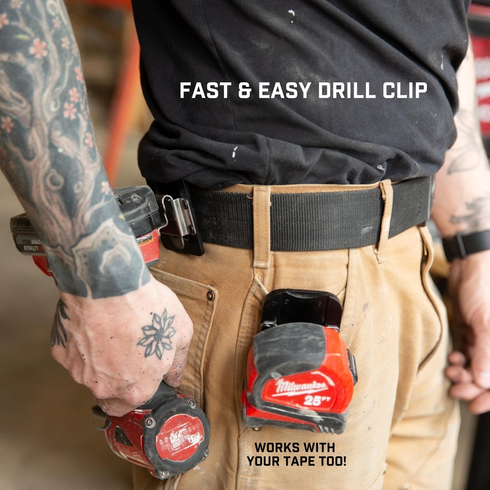 Holstery DriverMaster PRO | Clip-On Tool Belt Drill Holder - Simple Black