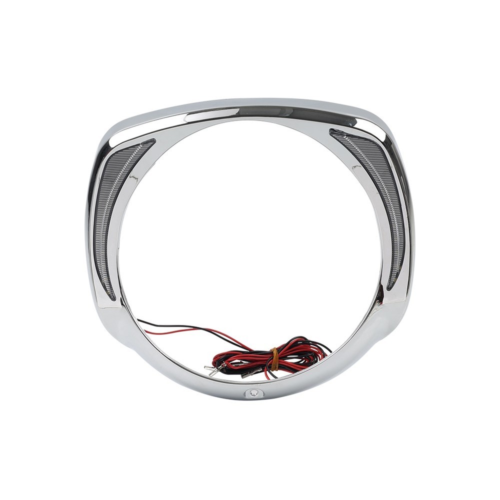 LED Headlight Bezel Visor Trim Ring For Harley Touring 2014+
