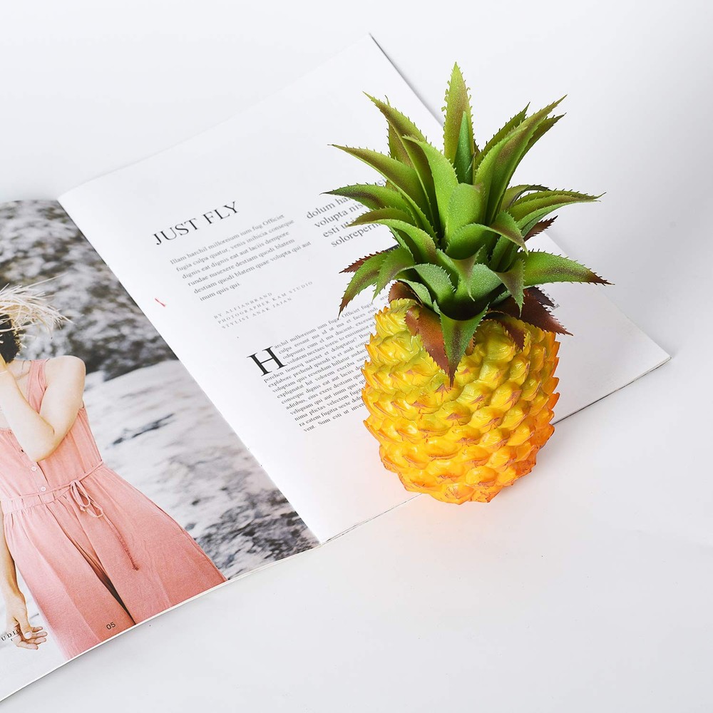 Lvydec Artificial Pineapple, Realistic Fruit 8.2" - 1 Pack, Yellow