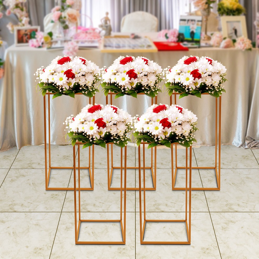 Wedding Flower Stand, Gold Flower Holder, Rectangular Flower Rack