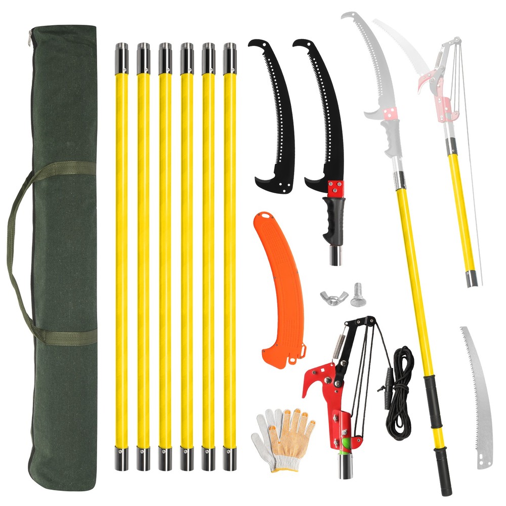 26ft Manual Pole Saw, Lightweight Tree Trimmers Long Handle Pruner Set