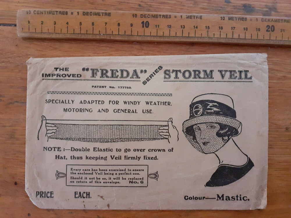 1930s The Improved Freda Storm Veil envelope