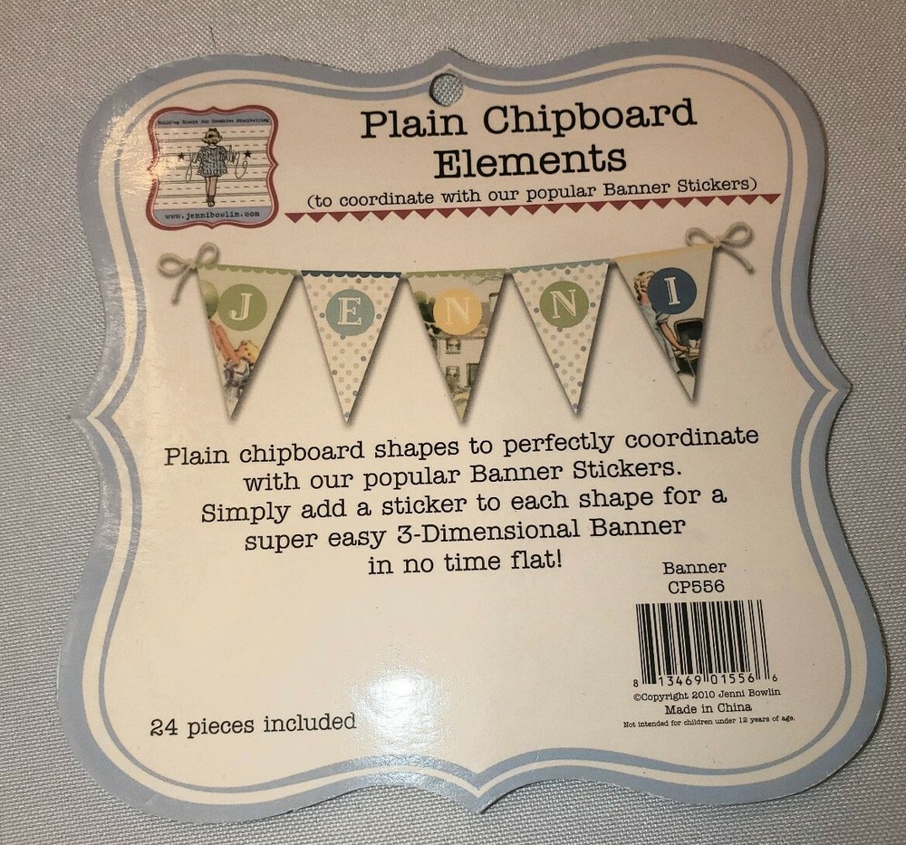 Plain Chipboard Elements Jennibowlin (24 pieces)