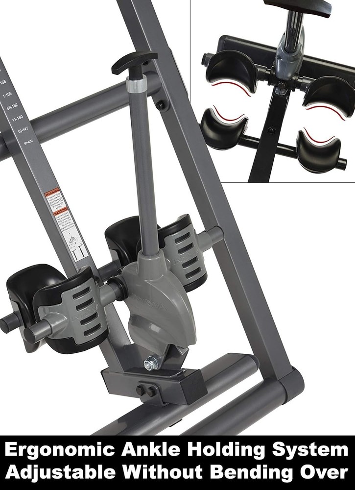 Inversion Table with Air Lumbar Support 6-Position Angle Adjustable Pin