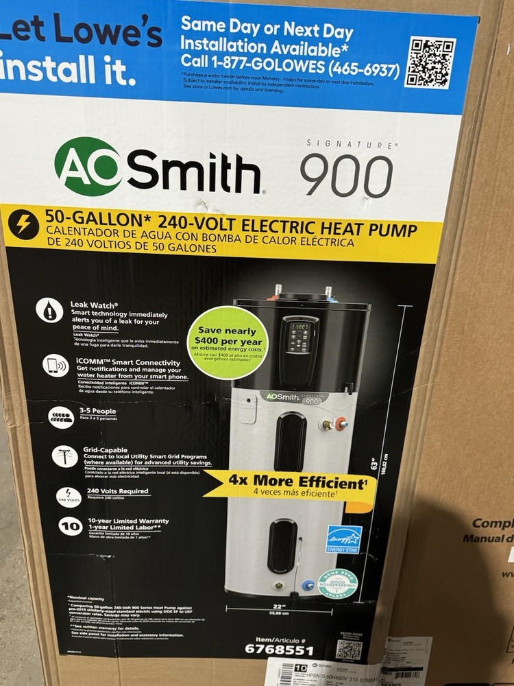 🔥 A.O. Smith Signature 900 Electric Hybrid Heat Pump Water Heater NEW🔥