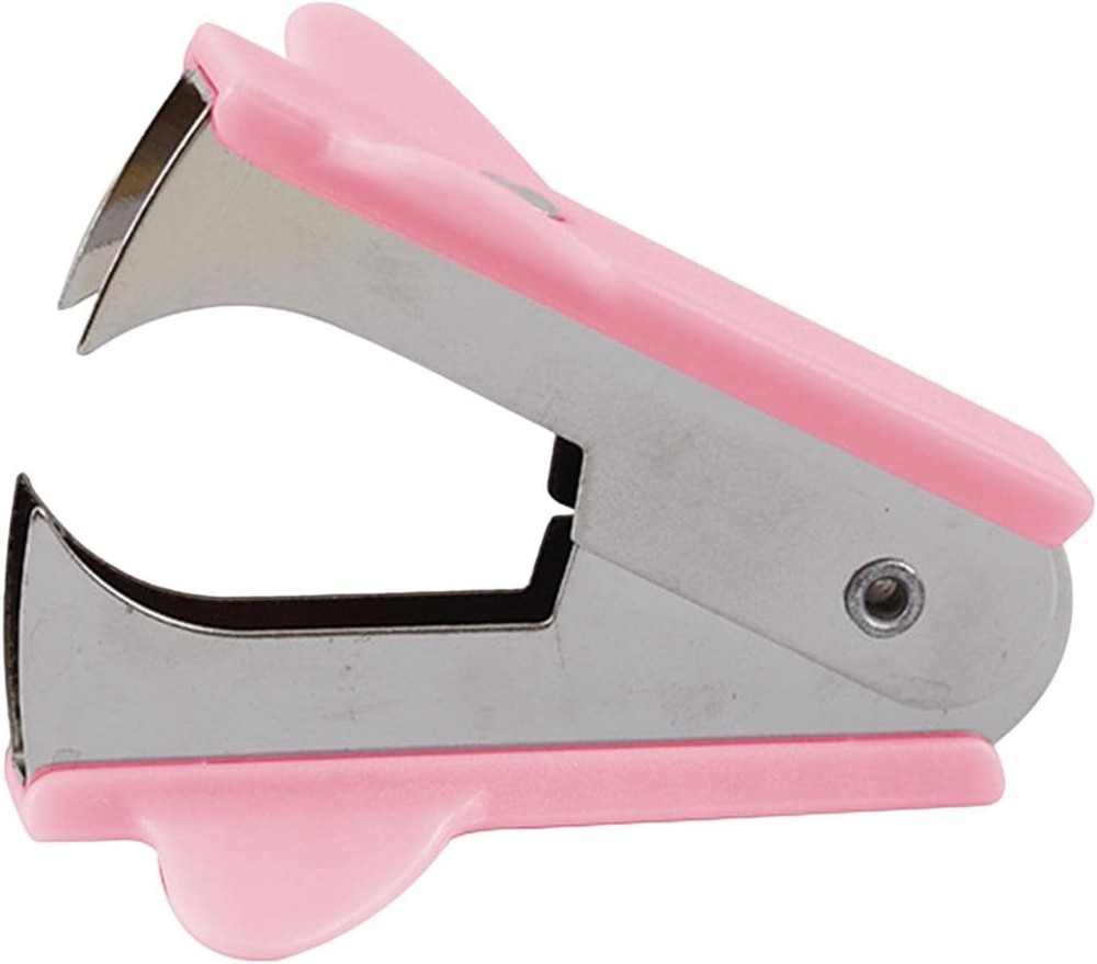 Pink Stapler Removal Tool Staple Puller Modern Plastic Remover Non-Slip Grip