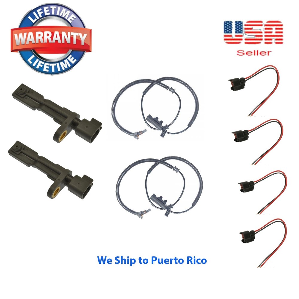 4 ABS Wheel speed sensor Front Rear Right & Left & Connectors Fit: NITRO LIBERTY