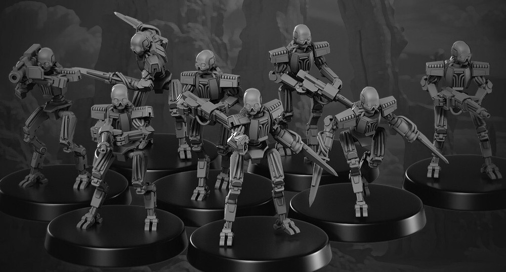 Space Marines Xenomorphs Skeleton Alien Army 8-Pk 3D Printed Models