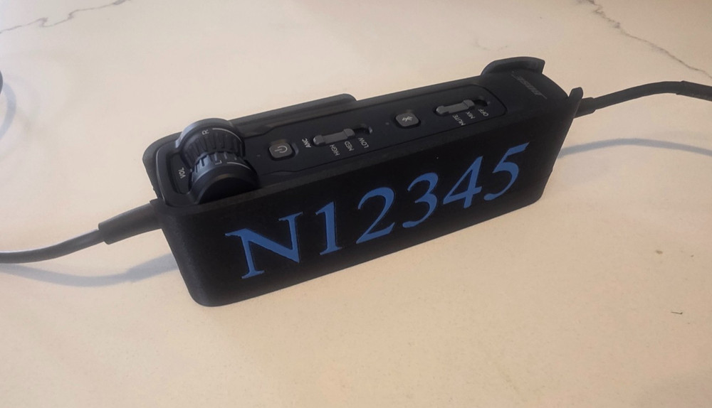 customizable Bose A30 Aviation Headset Controller Mount Holder