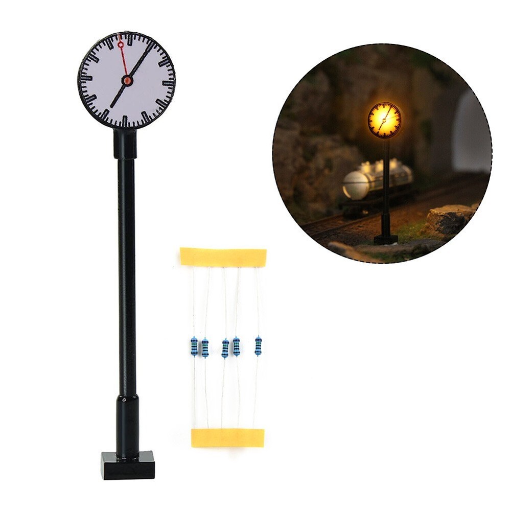 3pcs Platform Clock Lamp Model Railway Light Layout Model Railway HO Scale 1:87